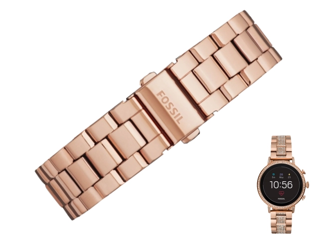 Oryginalna bransoleta Fossil FTW6011 FTW6021 różowe złoto  18mm